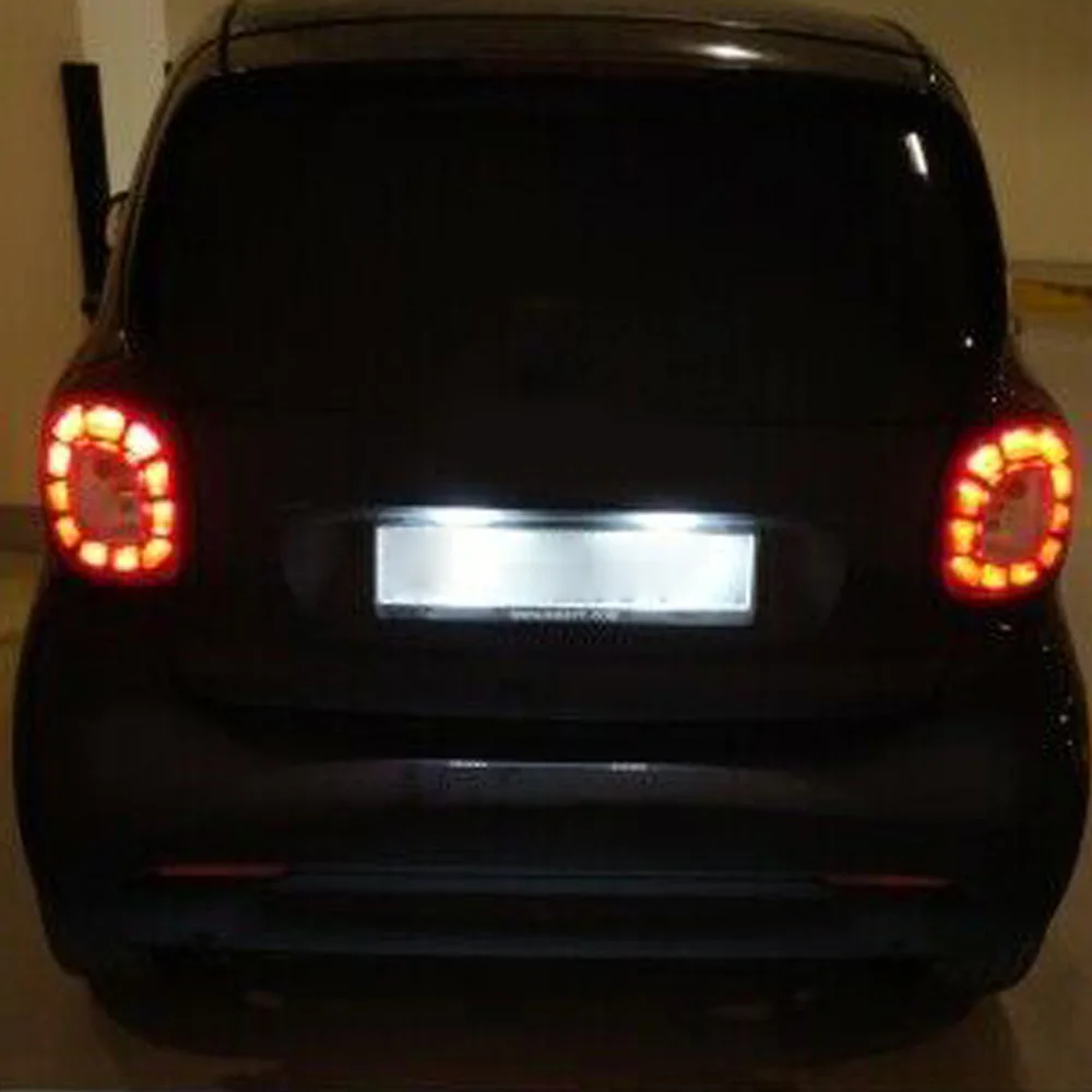 

2 шт., подставка для номерного знака 3528 126LM 12-30V для Smart Fortwo 453 Coupe C453, кабристр A453, белый автомобильный прочный новый