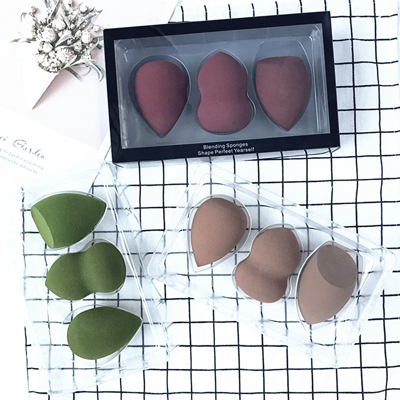 3pcs Soft Latex Free Blender Make Up Face Foundation Gradient Beauty Sponge Makeup Wholesale Custom Makeup Sponge