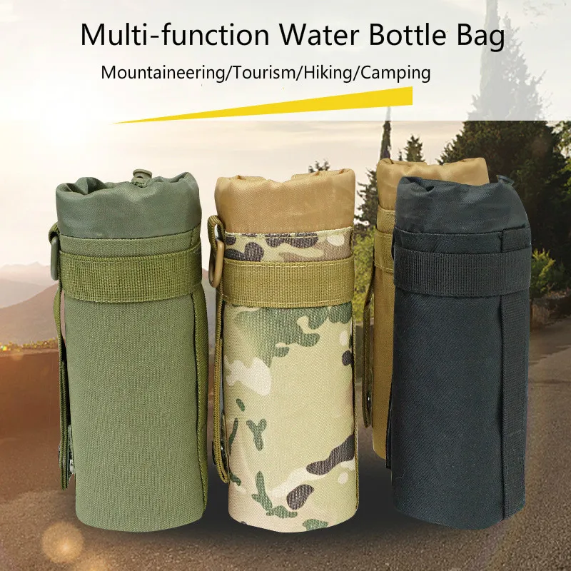 

Hunting Water Bottle Bag System Kettle Pouch Holder Camping Cycling Bottle Bag Drawstring Pouch Bag for Tactical Backpack