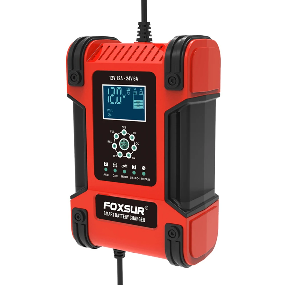 

Brand New Charger Battery LCD Display Portable Protect Smart 24V ABS Plastic