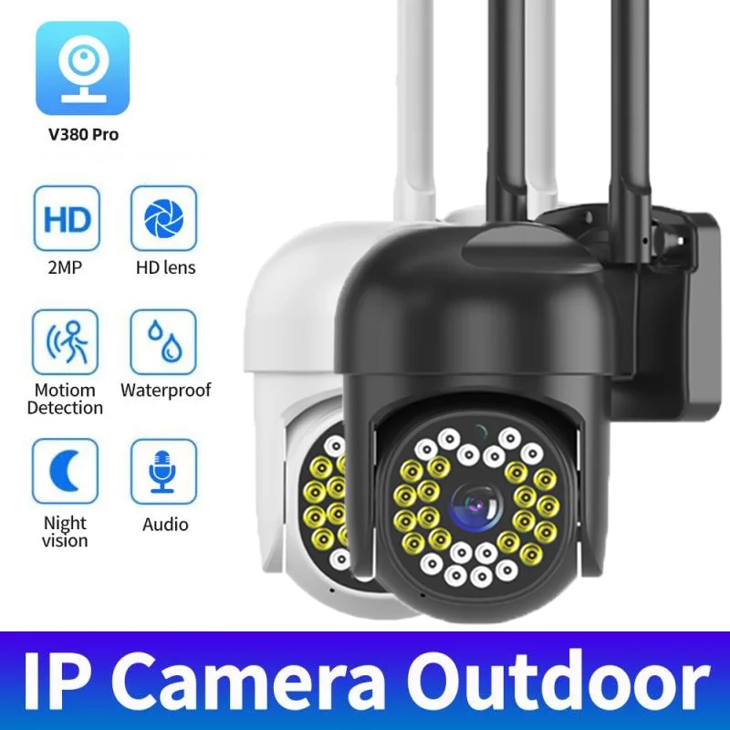 

2MP Smart WiFi Waterproof IP Camera Wireless Outdoor Night Vision Home Security Video CCTV Surveillance Cameras V380 Pro