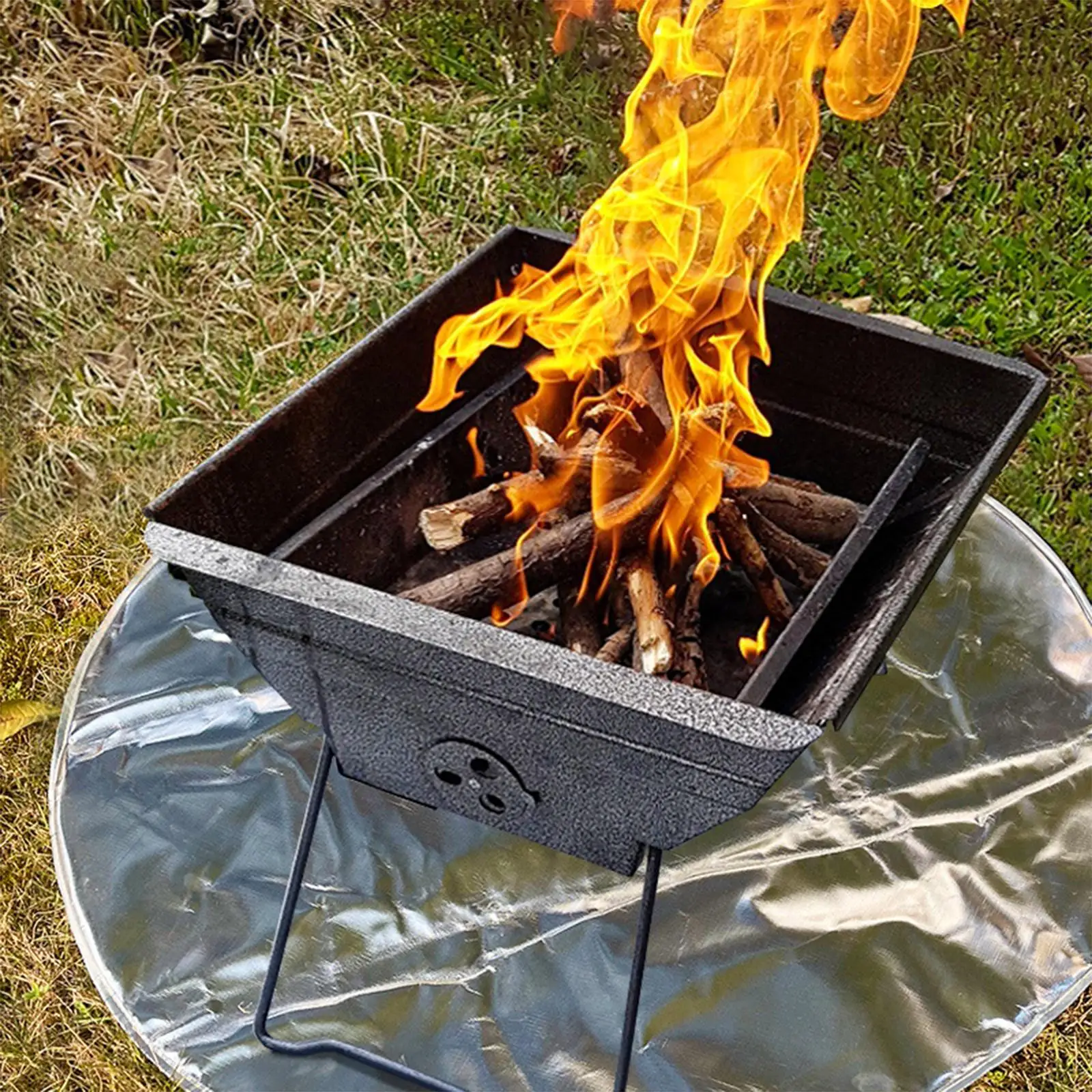 

Портативный коврик для копчения стрельбы, портативный защитный настил для барбекю, коврик для коптильни, уличный коврик для кемпинга, барбе...