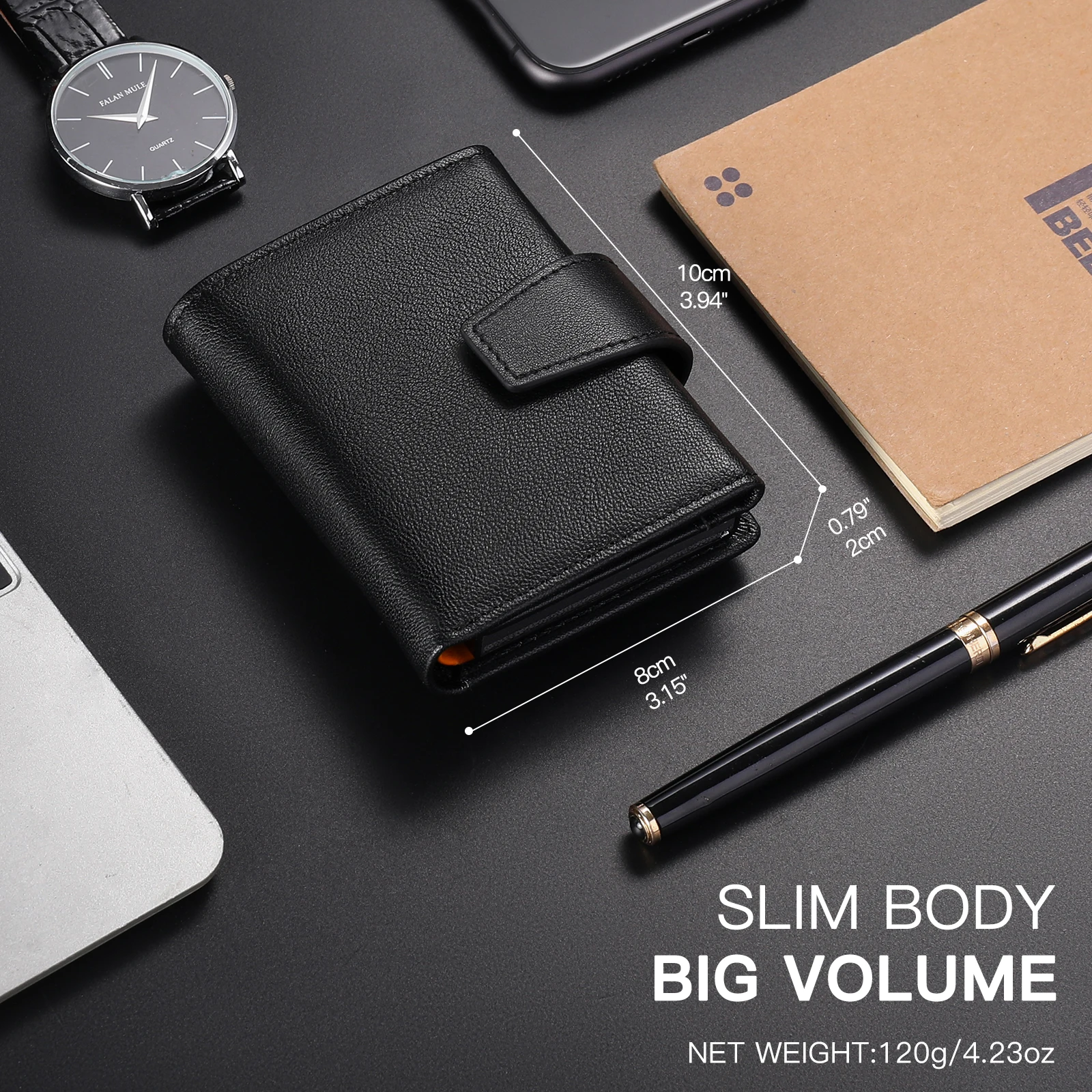 SENDEFN New Anti Rfid Credit Card Holders Smart Wallets Men Genuine Leather Purse Vintage Short  Man Purses Money Bag