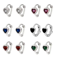 helix lobe crystal small stud hoop earring geometric heart square cz huggie earrings for women wedding jewelry gifts