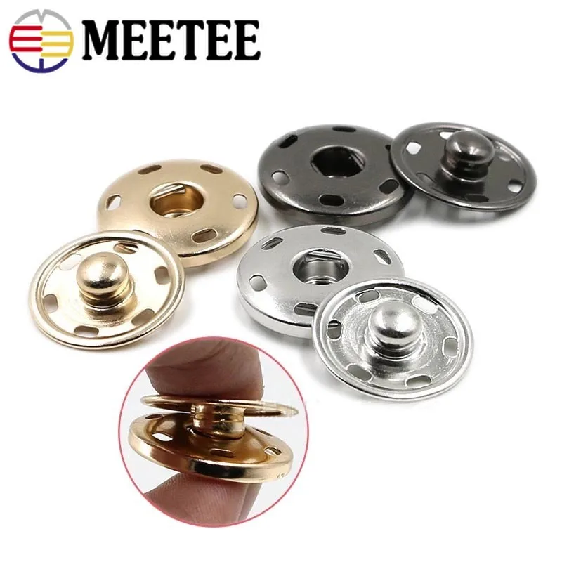 

100Sets 8-30mm Metal Press Studs Buttons Scrapbooking Invisible Snap Shirt Coat Fasteners Decorate Button DIY Sewing Accessories