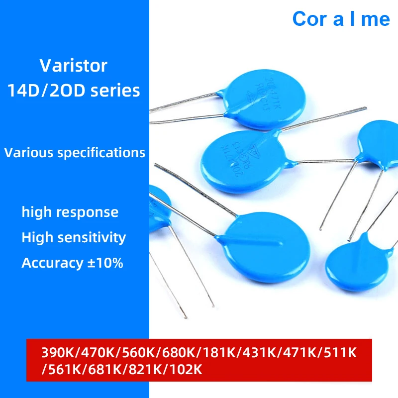 

20PCS Varistor 14D 20D 181K 390K 431K 470K 471K 511K 561K 680K 681K 821K 102K