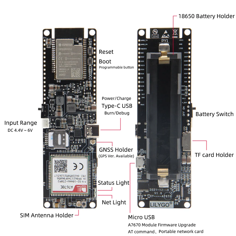 Sim7670 With Arduino T-PCIE/T-SIM A7670E A7670SA R2 Wireless Module ESP32 Chip Support | Car ...