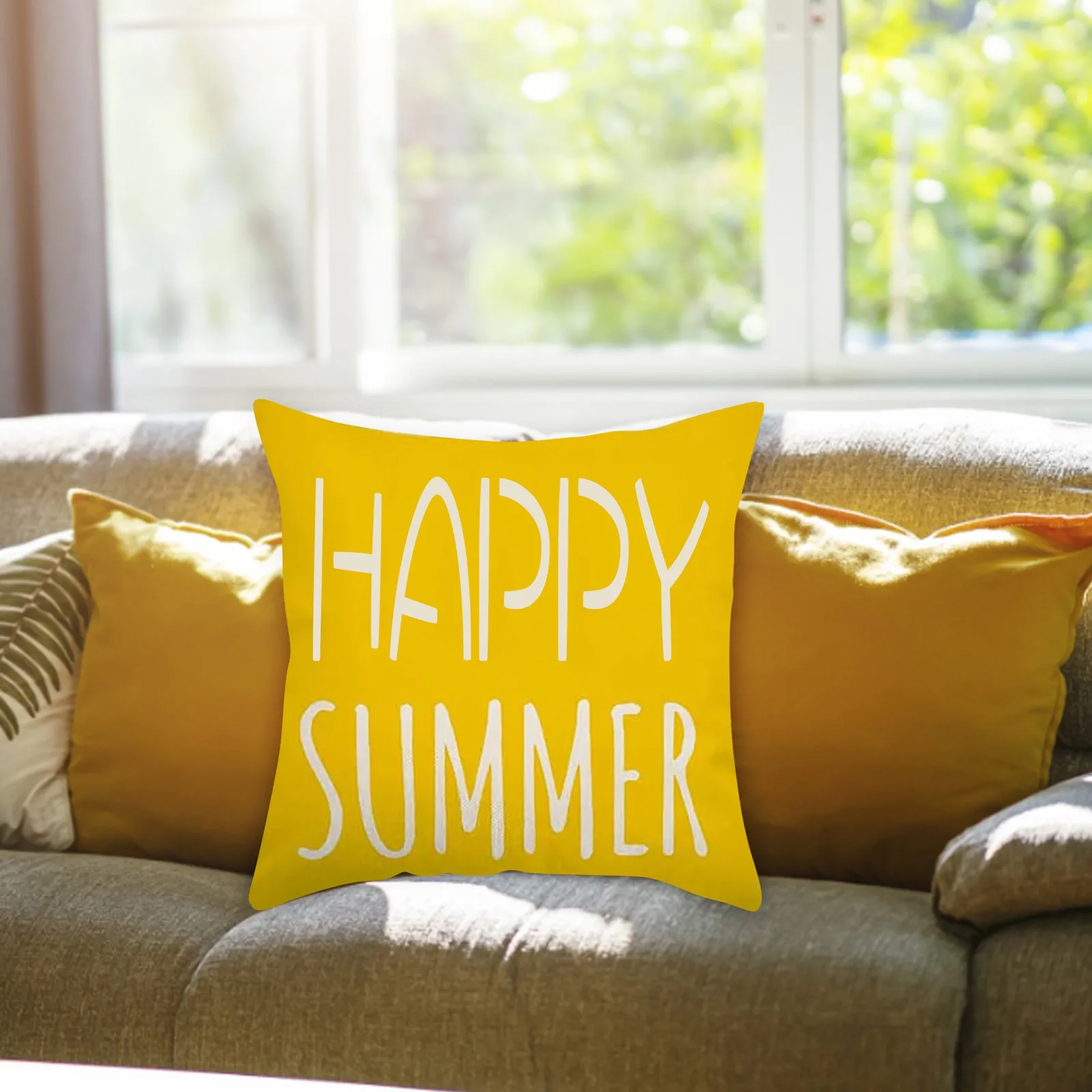 

Summer Sunflower Home Sofa Cover Decorative Cushion Pillowcase Pillowcases Silk