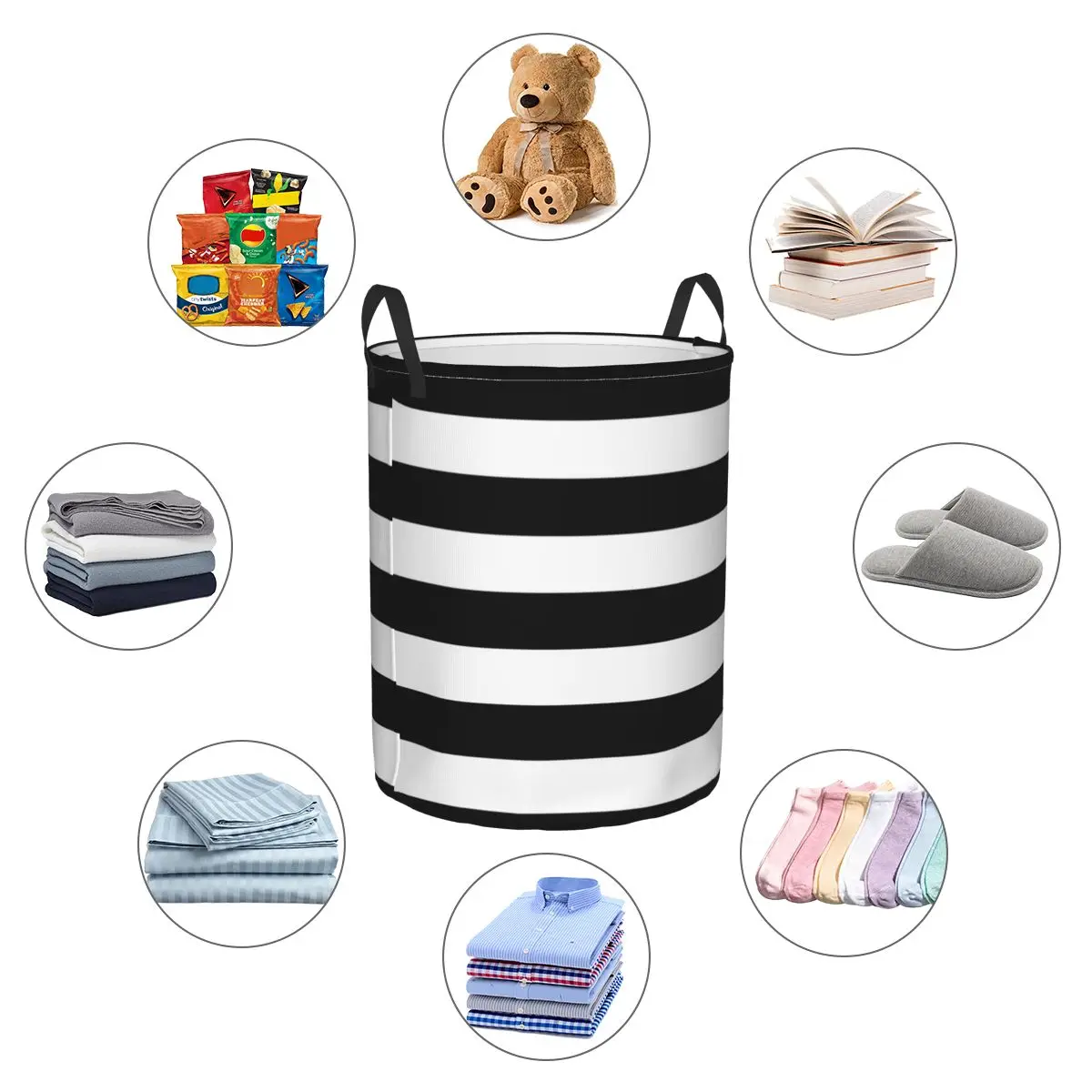 Складные корзины для белья в черно-белую полоску игрушки грязной одежды