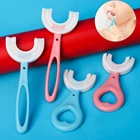 Детская зубная щетка, детская U-образная Силиконовая зубная щетка 360 градусов, детская зубная щетка, детская зубная щетка, уход за полостью рта, чистка