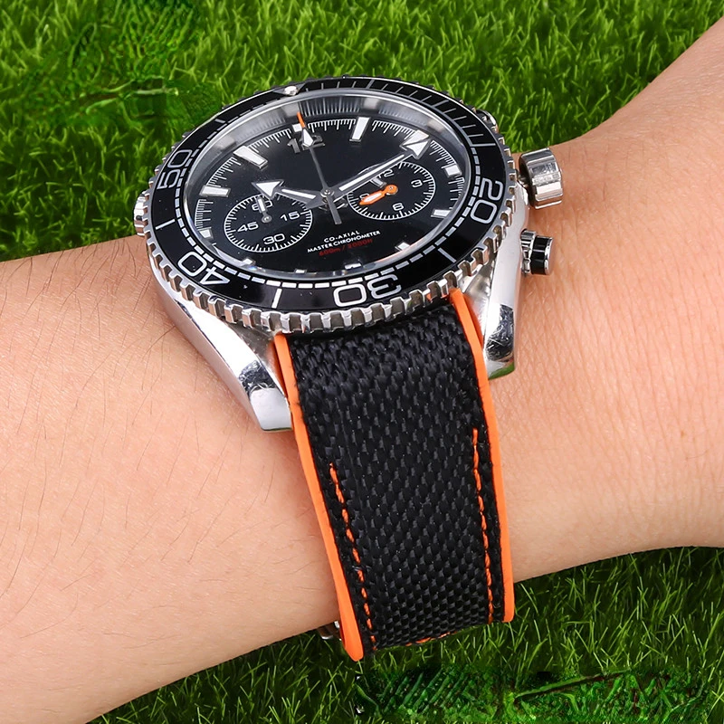 

Nylon Silicone Watch Strap For Omega Rubber Hippocampus 600 1/4 Orange Ocean Universe 300 Watch Band Accessories 22mm 20mm
