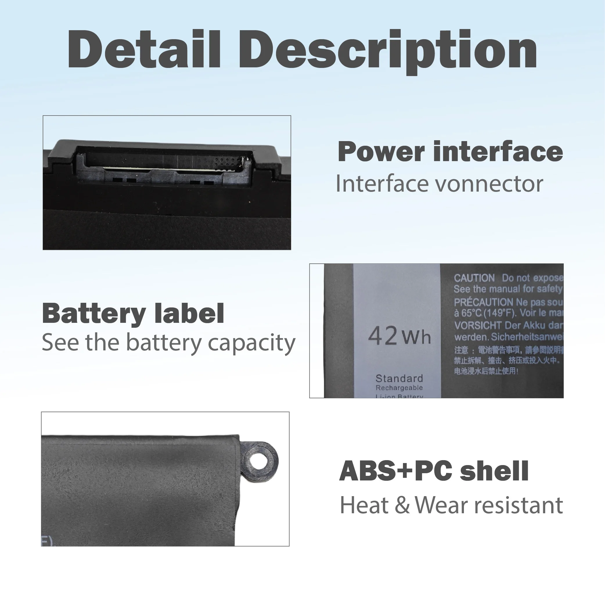 Фото Аккумулятор WDXOR для Dell Inspiron 15 5565 5567 5568 3CRH3 T2JX4 FC92N CYMGM P69G P69G001 P58F P58F001 №3