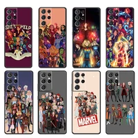 avengers marvel women hero for samsung galaxy s22 s21 s20 ultra plus pro s10 s9 s8 s7 4g 5g soft silicone black phone case cover