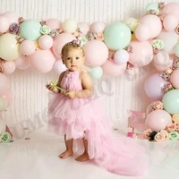 pink lovely flower girl dresses first comunion 3d flowers wedding party dresses costumes photography customised drop shipping