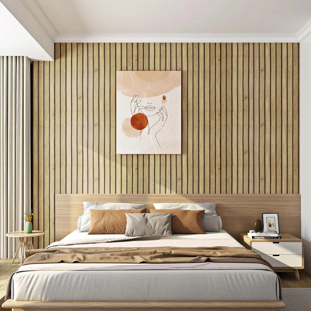 Большой рулон фона для украшения дома обои стола шкафа деревянные полосы