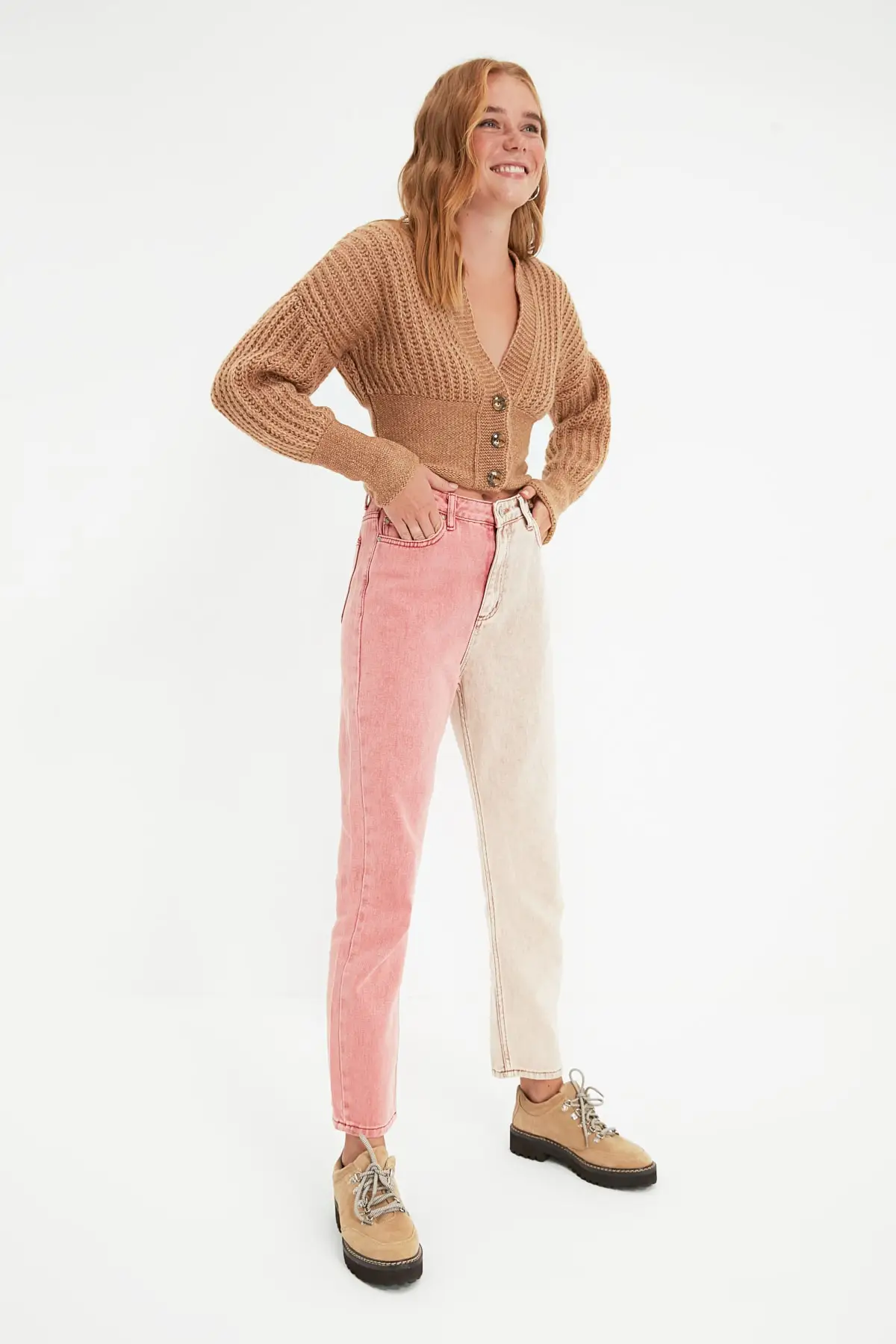 

Trendyol With Color Block High Bel Mom Jeans TWOAW22JE0681
