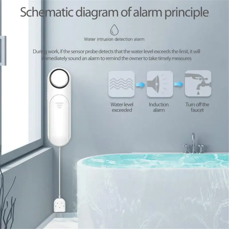 

Home Alarm Water Leakage Alarm 120dB Independent Water Leak Sensor Detector Flood Alert Overflow Security Alarm System