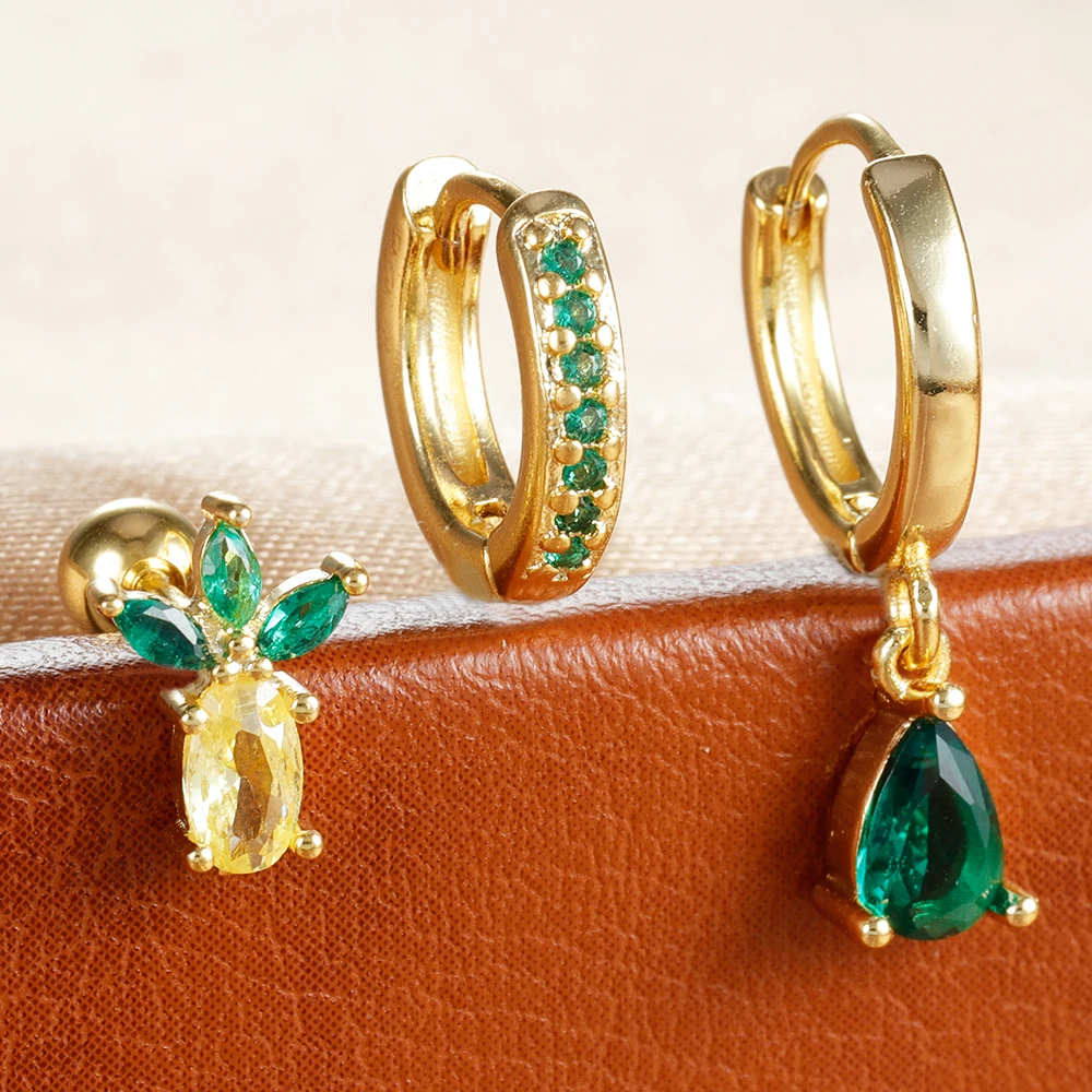 3 шт. серьги-подвески из нержавеющей стали