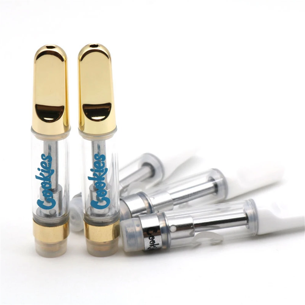 

50PCS/lot Cookies Tank Vape Pen Vaporizer Cartridge Premium Cartridges Empty Oil 510 Atomizers Cart 0.8ml /1.0ml Ceramic Vapor