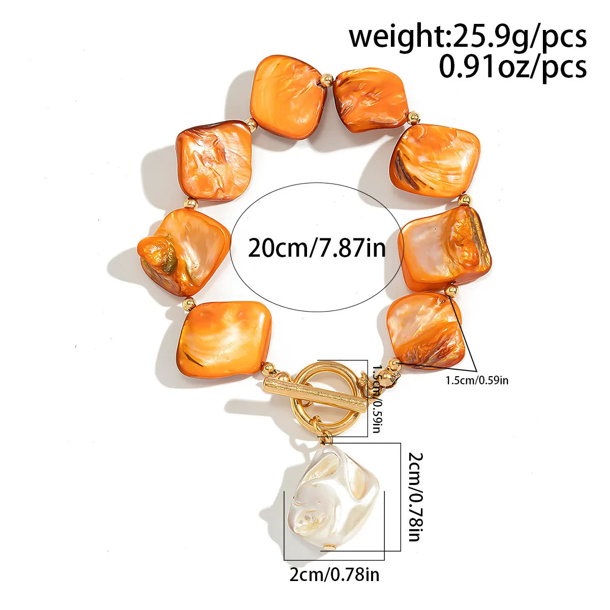 Бусины-ракушки женские Асимметричные в стиле Бохо