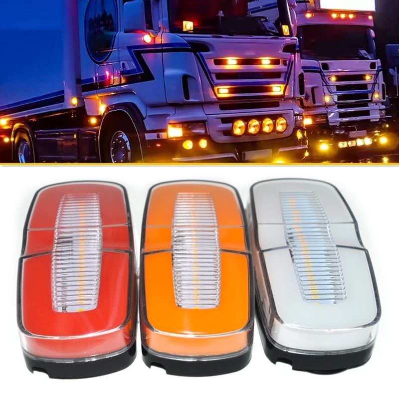 Ambers LED Trailer Clearance Side Marker Lights, Waterproof Surface Mount Front Rear Lighting for Truck Motorbike