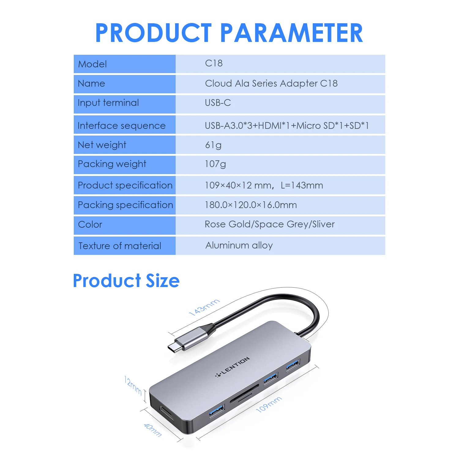 Концентратор USB C с 4K HDMI, 3 USB 3,0, Кардридеры SDTF для MacBook Pro 131516, 2018 2019 Mac Air, Surface Book 2Go, Chromebook (art.: 3920c2aa82cbf) - 3920c2aa82cbf
