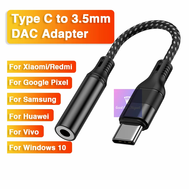 HIFI DAC amplificatore per auricolari USB tipo C a 3.5mm Jack per cuffie adattatore Audio Decoder digitale convertitore AUX per SAMSUNG XIAOMI