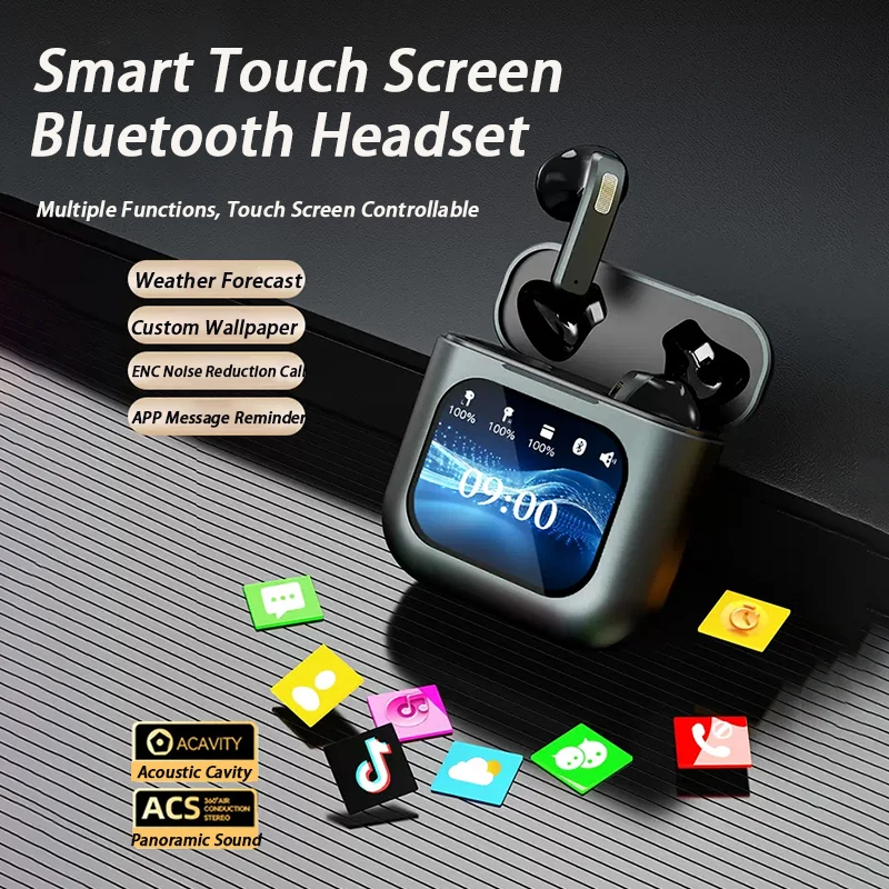 TWS Bluetooth-наушники с сенсорным ЖК-экраном, 8 Гб памяти | AliExpress