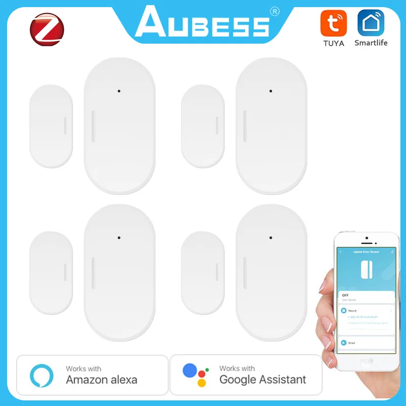 

Датчик окон и дверей Tuya Zigbee, беспроводной мини-детектор подключения, работает с Alexa Google Home