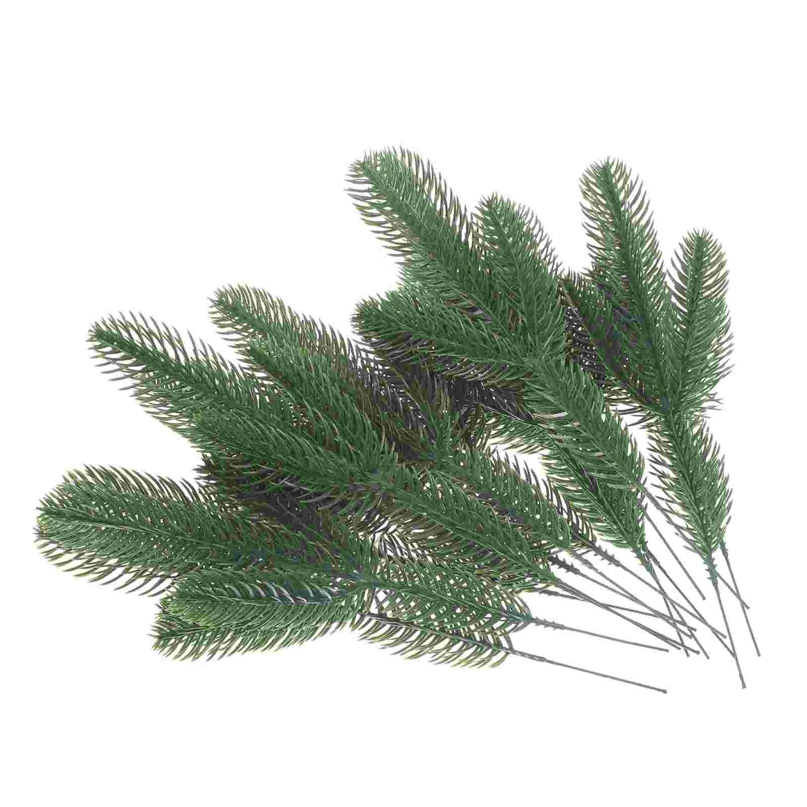 

24 Pcs Flowers Decor Imitation Plants Wreath Adornment Artificial Pine Branch Simulation Leaves Fake Wire Faux Branches