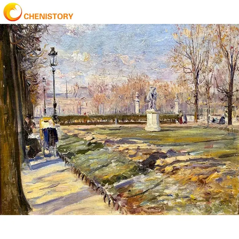 

CHENISTORY Modern Painting By Numbers Paint Kit Coloring By Numbers Park Scenery Canvas Painting For Adults Diy Gift Handpainted