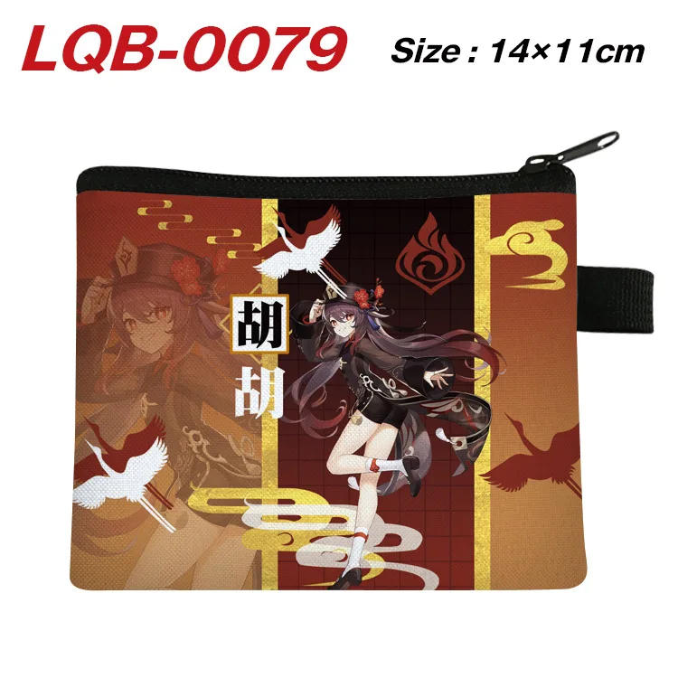 E-Mell Genshin Impact KeQing Zhongli Ganyu Keqing Morax Xiao Hu Tao Yelan Qiqi Barbatos Denim Zipper Canvas Coin Purse Wallet