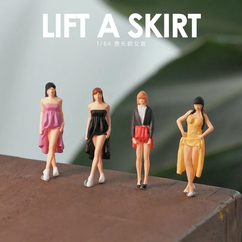 

1: 64 Doll Handmade Lifting Skirt Series Colored Figure for Diorama