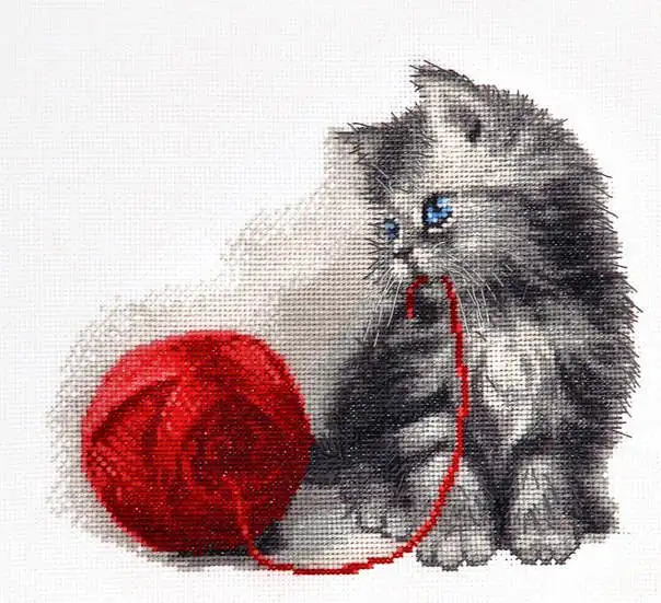 Набор для вышивки Котенок сделай сам из пряжи (цвет) 31-29 16CT 14CT 18CT китайские наборы