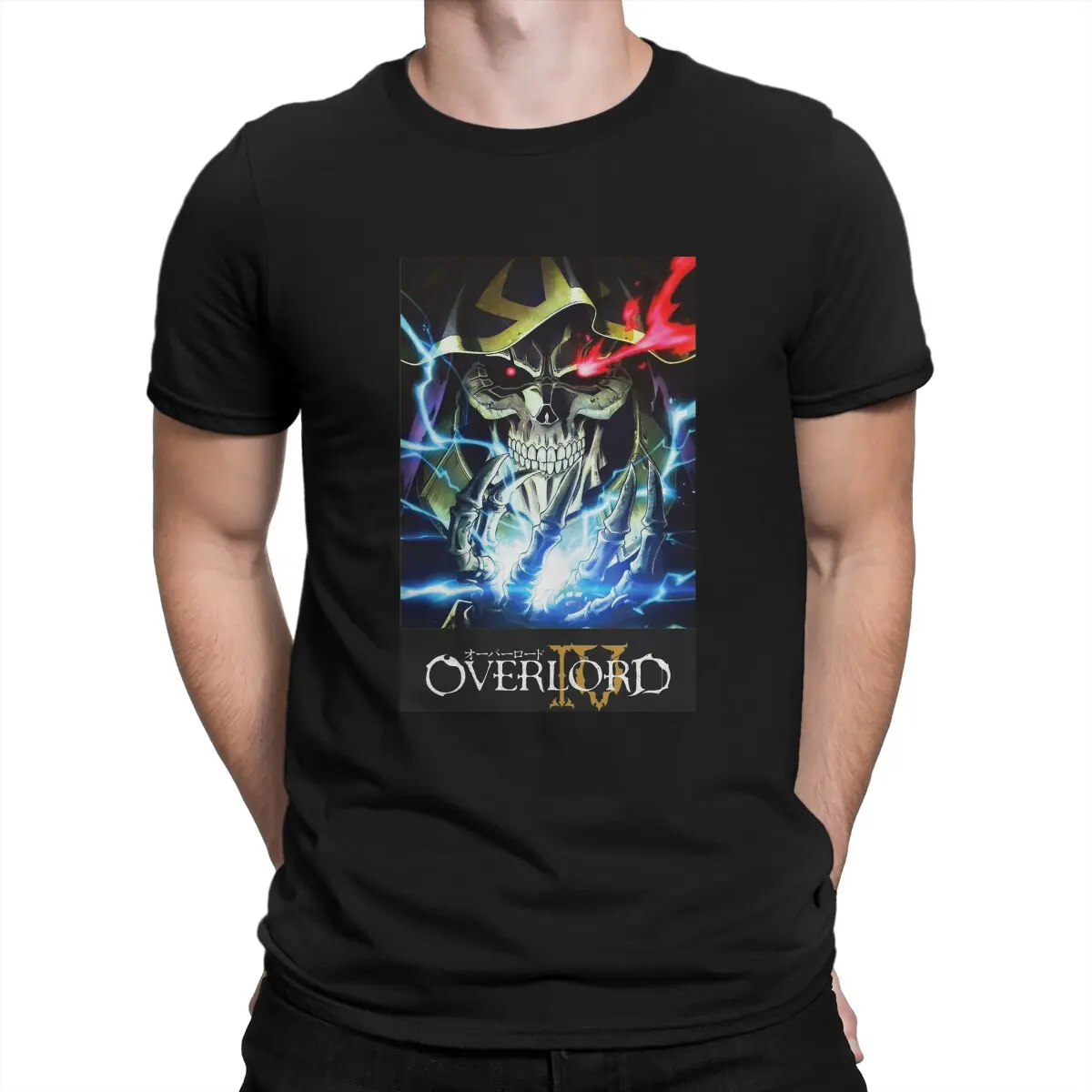 

The domineering Ainz Ooal Gown T-Shirt for Men Japanese novel Overlord iv Humorous Pure Cotton Tees Round Neck Short T Shirt