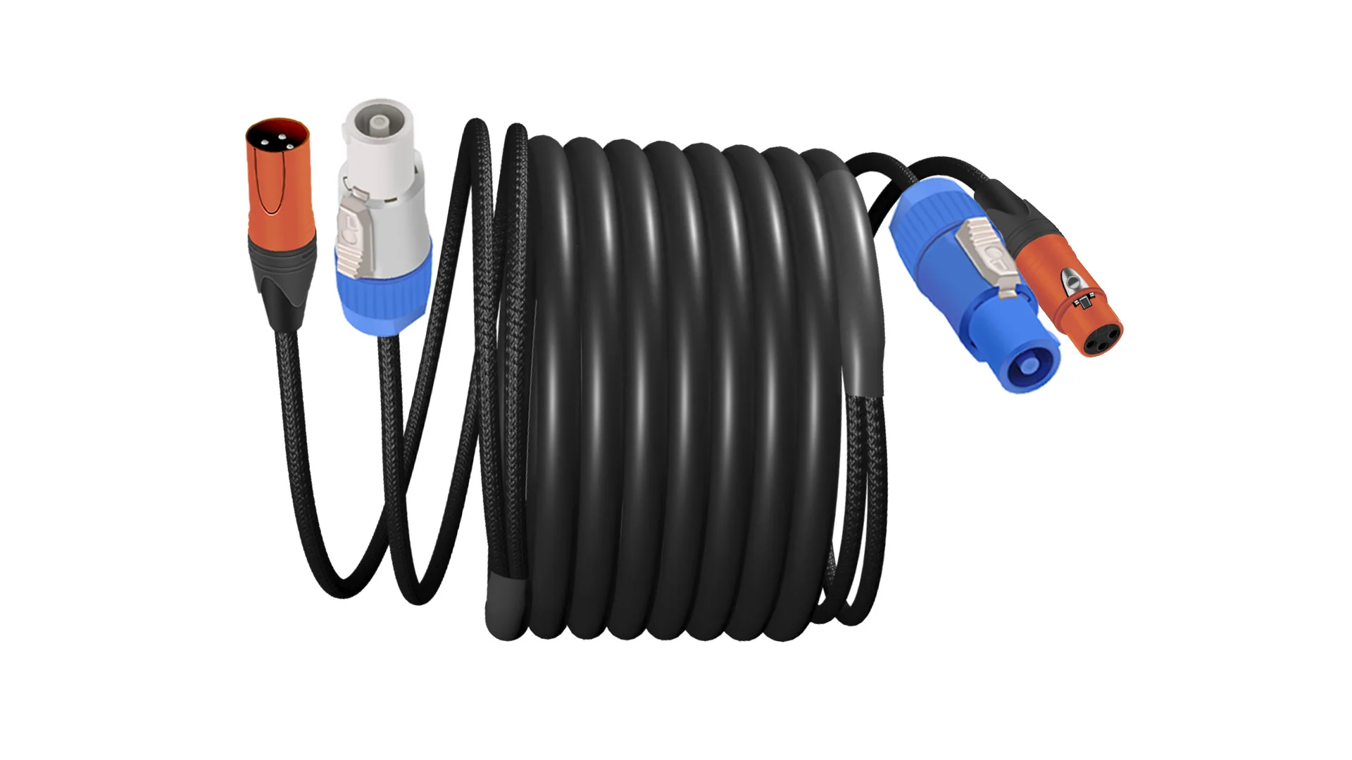 Фото Кабель Powercon XLR аудио-видео комбинированный 1м 1.5м 2м 3м 5м для сценического освещения, Powercon DMX сигнальный комбинированный кабель для акустических систем и вращающихся головок №2