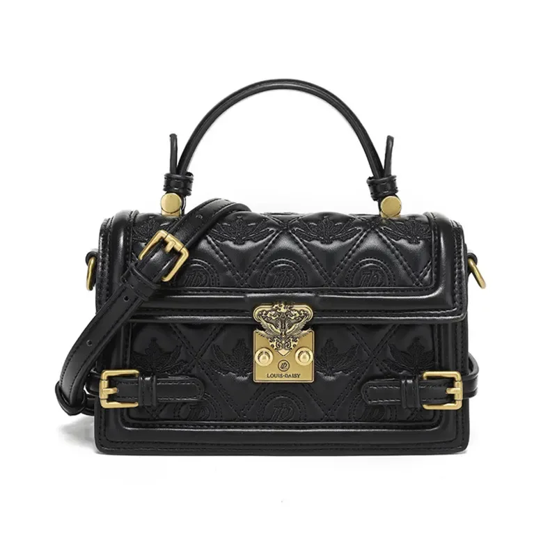 Luxurious Rhombus Lock Handbag 100% Leather Women's Bag 2023 New High-grade Feeling Purse One-Shoulder Satchels Sac gg cc