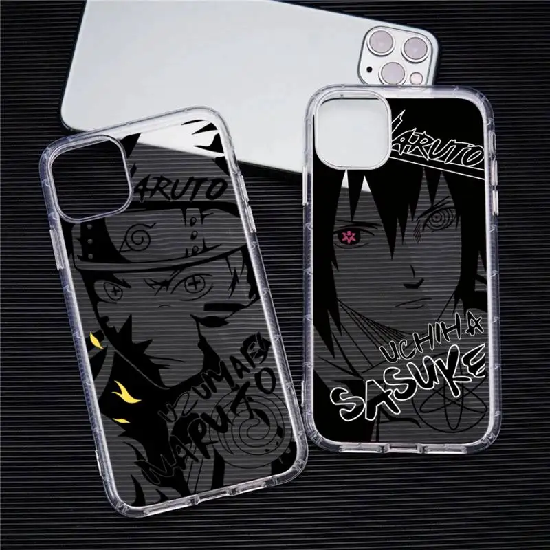 

Naruto Anime Sasuke Kakashi Pain Phone Case Transparent For iphone 13 12 11Pro Max Mini XS Max 8 7 Plus X SE20 XR white Silicone