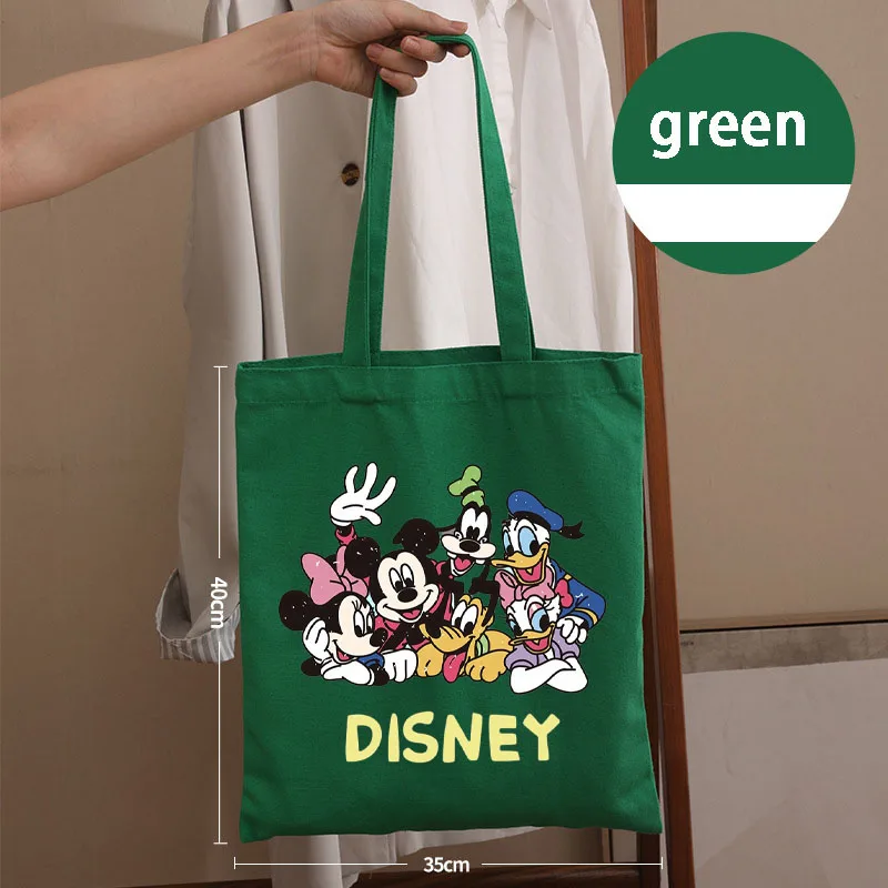 Фото Холщовая сумка Disney Anime Macaron Colors с Микки Маусом, многофункциональная сумка для хранения для девочек, для телефона, чашки, зонта, для поездок на работу №5
