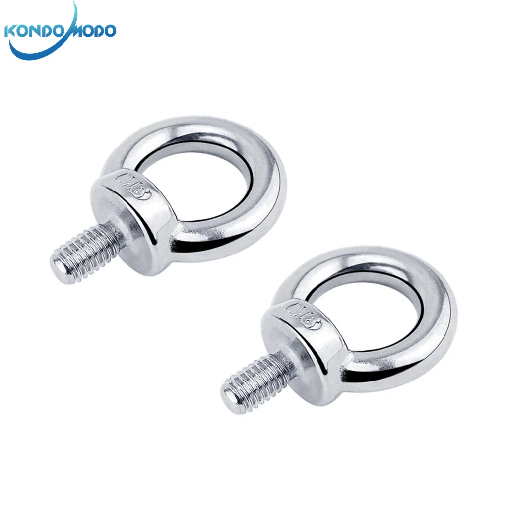 

2PCS 304 Stainless Steel DIN580 M6 Eye Bolt Marine Lifting Eye Screws Ring Loop Hole for Cable Rope Eyebolt Boat Accessories