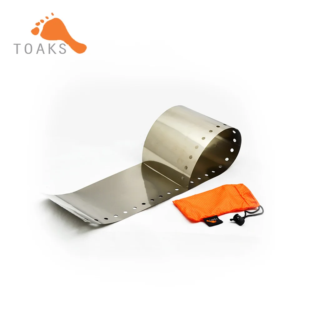 TOAKS Titanium Windscreen Camping Stove Wind Shield Gas Stove Windproof Ultralight for Camping Picnic  Accessories   WSC-01