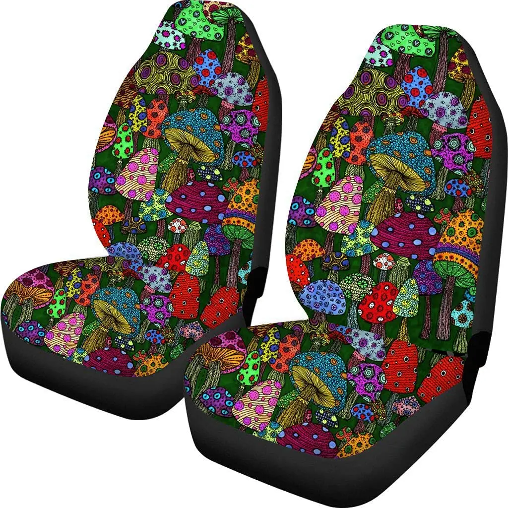 

Forest Mushroom Front Car Seat Covers Set of 2 Vehicle Bucket Seat Cover Protector Car Mat Universal Fit Most Car Truck