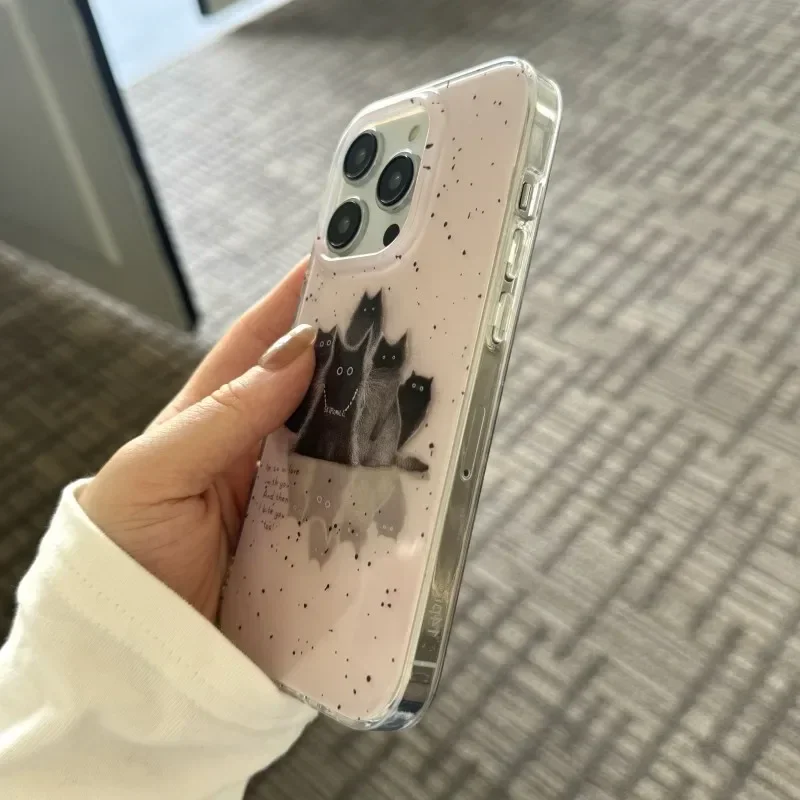 Рэп-музыка черный кот уличный художественный чехол для телефона iPhone 16 15 14 13 12 11 Pro