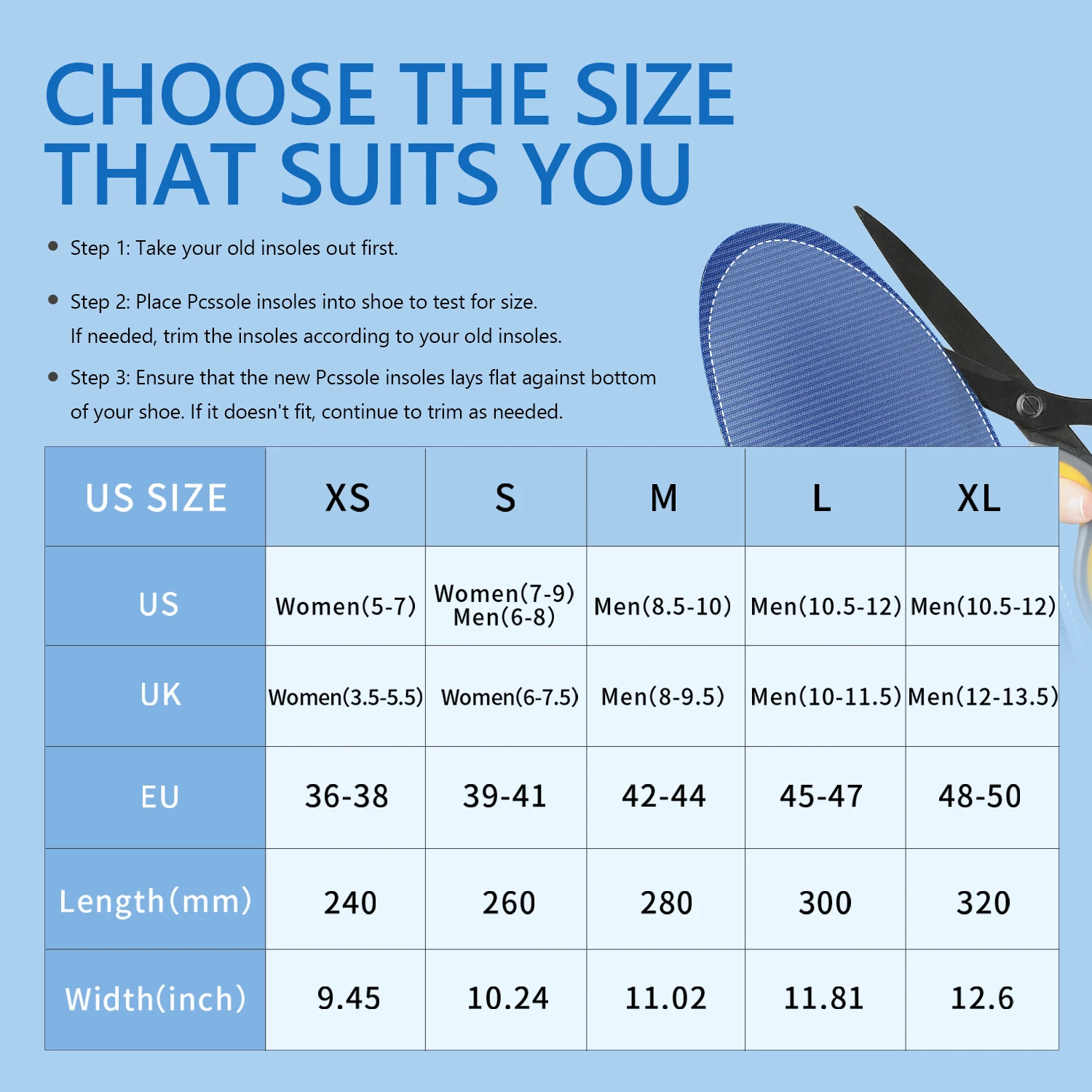 PCSsole Severe Flat Feet Correction Arch Support Plantar Fasciitis Heel Pain Men and Women Correction  Insoles Orthotic Insoles