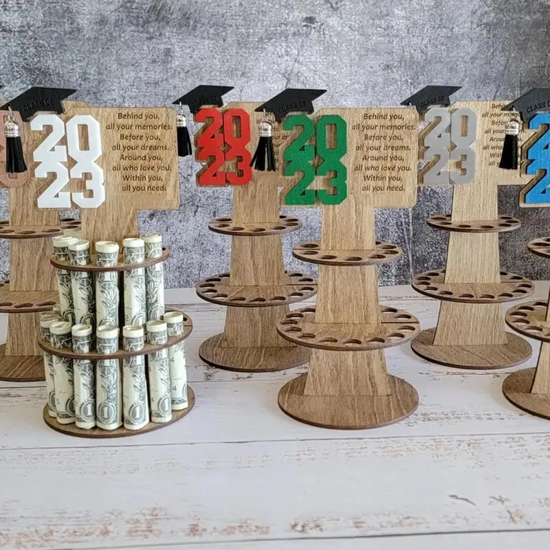 

2023 Выпускной держатель для денег 2023 Выпускной знак центральный стол с записываемыми пожеланиями на обратной стороне декоративный держатель для денег