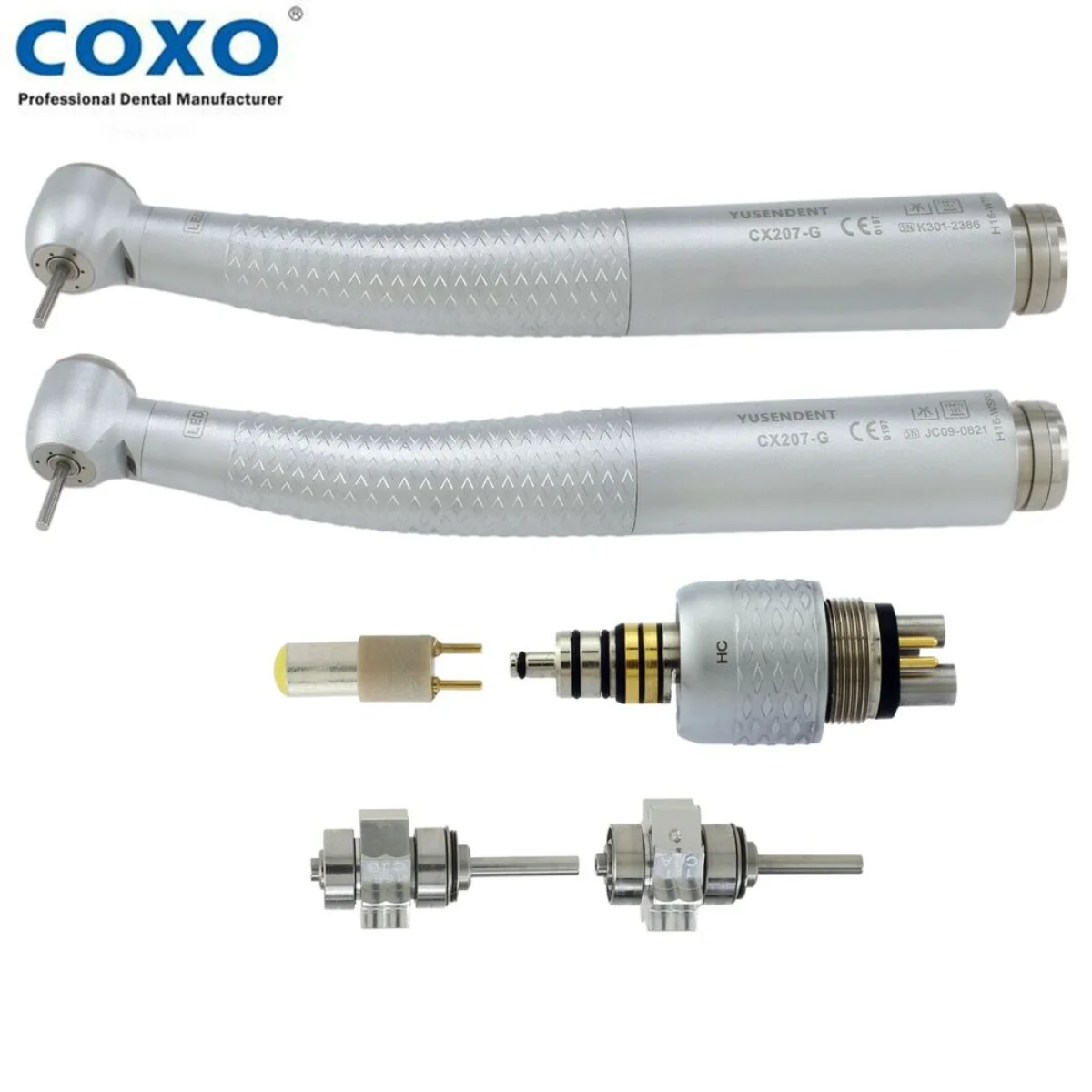 COXO Dental Fiber Optic LED High Speed Handpiece For W/H Roto Quick Coupling