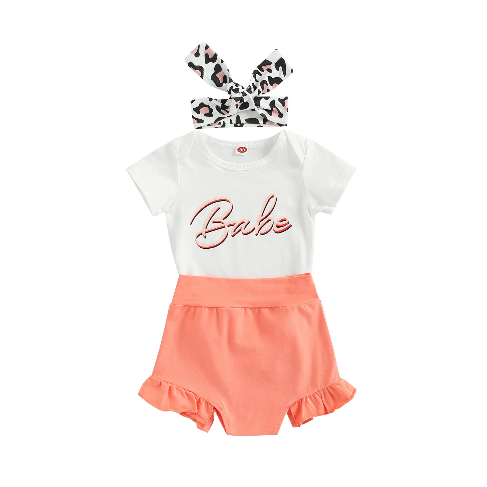 

Ma&Baby 0-18M Newborn Infant Baby Girls Clothes Set Letter Romper Ruffle Shorts Leopard Headband Summer Outfits Costumes D01