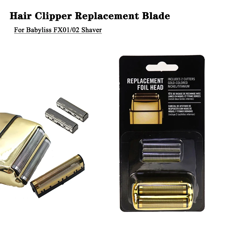 Hair Clipper Blade For Babyliss FX01/02 Shaver,Electric Razor Trimmer Cutter Head Foil Head Replaceable Clipper Cover Shell DIY