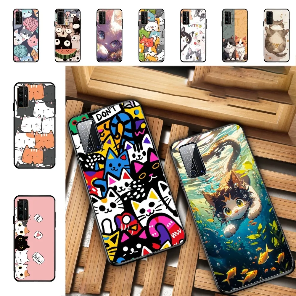 Чехол для телефона с милыми кошками в фоне Huawei Honor 10 Lite 9 20 7A 9X 30 50 60 70 Pro Plus мягкий