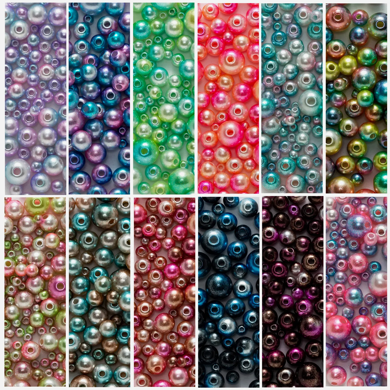 

10 Gram Mixed Size Round ABS Acrylic Imitation Pearl Spacers Beads Women Children DIY Connectors Findings Jewelry Making 3-8mm